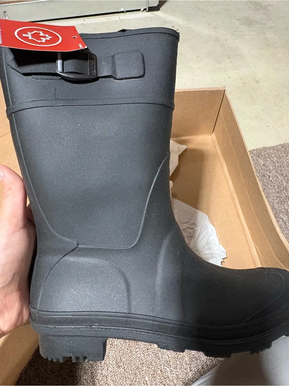 Kamik size 3 kids rain boots- black